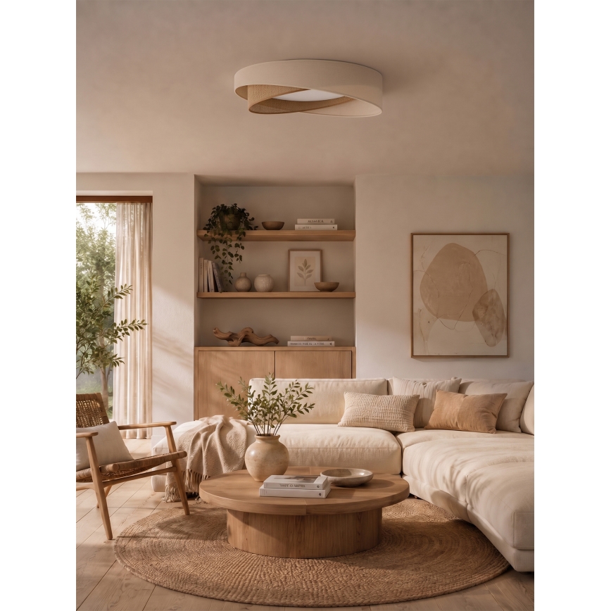 BRILAGI - LED prigušiva plafonska svetiljka VELVET TWIST LED/36W/230V 3000-6000K Ø 65 cm Wi-Fi Tuya Beacon krem/bež + daljinski upravljač