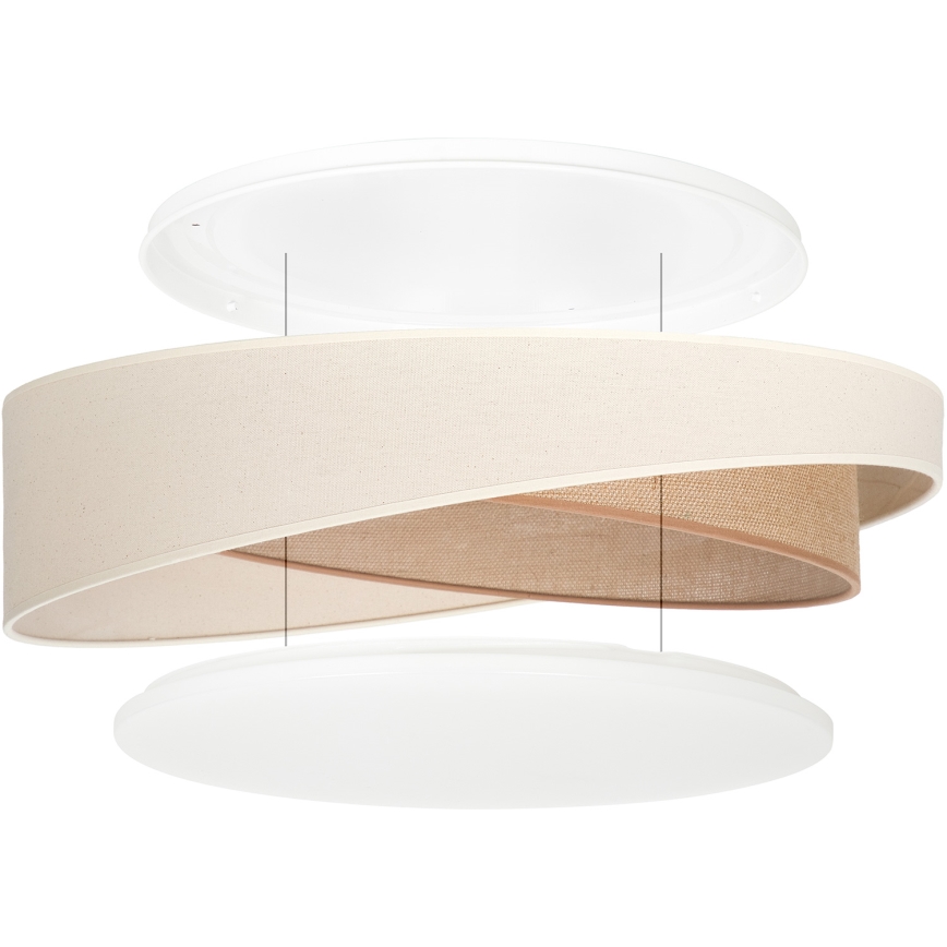 BRILAGI - LED prigušiva plafonska svetiljka VELVET TWIST LED/36W/230V 3000-6000K Ø 65 cm Wi-Fi Tuya Beacon krem/bež + daljinski upravljač
