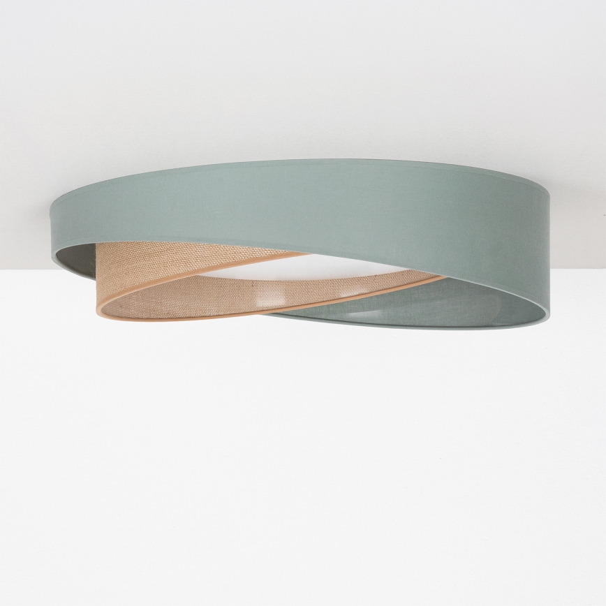 BRILAGI - LED prigušiva stropna svetiljka VELVET TWIST LED/36W/230V 3000-6000K pr. 65 cm Wi-Fi Tuya Beacon zelena/bež + daljinski upravljač
