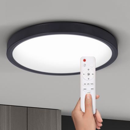 Brilagi - LED prigušiva plafonska svetiljka ESTELA LED/36W/230V 3000-6500K prečnik 30 cm crna + daljinski upravljač