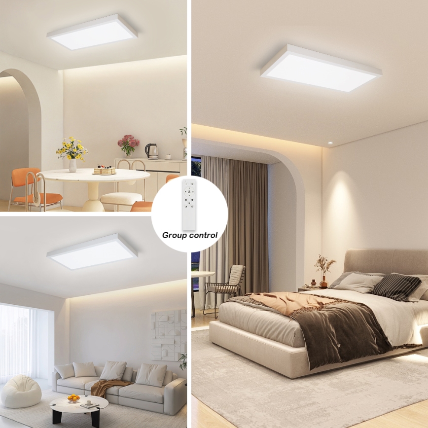 Brilagi - LED prigušiva stropna svetiljka za kupatilo FRAME SMART LED/30W/230V 30x60 cm 3000-6000K IP44 bela + daljinski upravljač