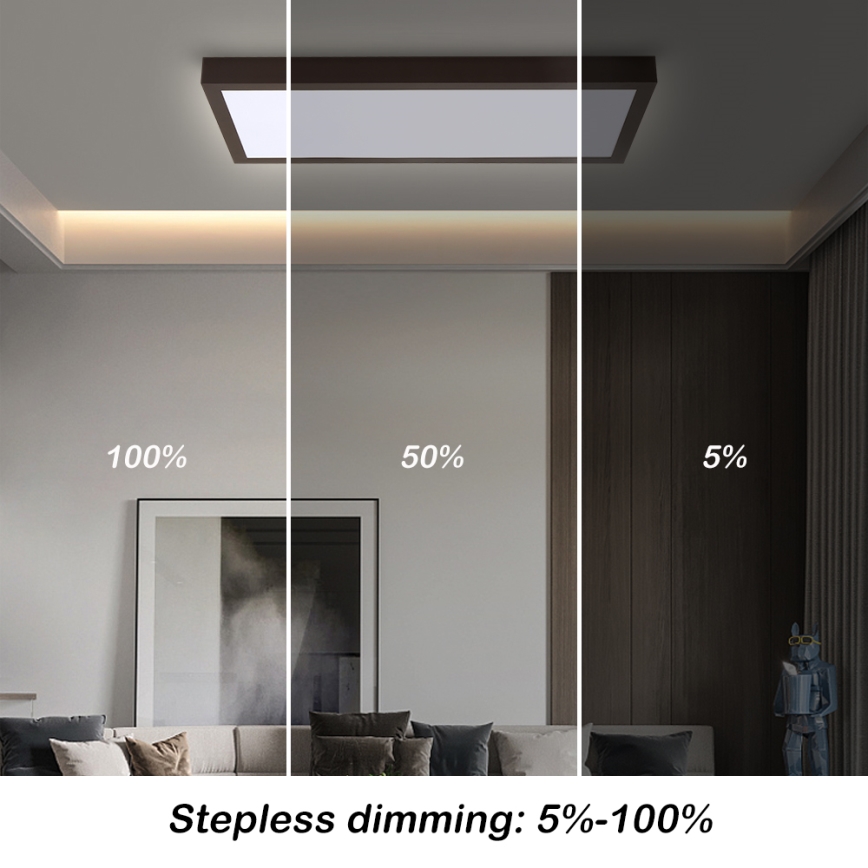 Brilagi - LED prigušiva plafonska svetiljka za kupatilo FRAME SMART LED/30W/230V 30x60 cm 3000-6000K IP44 crna + daljinski upravljač