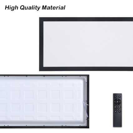 Brilagi - LED prigušiva plafonska svetiljka za kupatilo FRAME SMART LED/30W/230V 30x60 cm 3000-6000K IP44 crna + daljinski upravljač