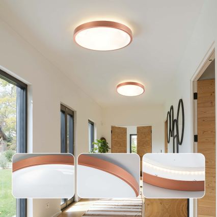 BRILAGI - LED prigušiva plafonska svetiljka GLASS POOL DOUBLE LED/48W/230V prečnik 40 cm bakarna + daljinski upravljač