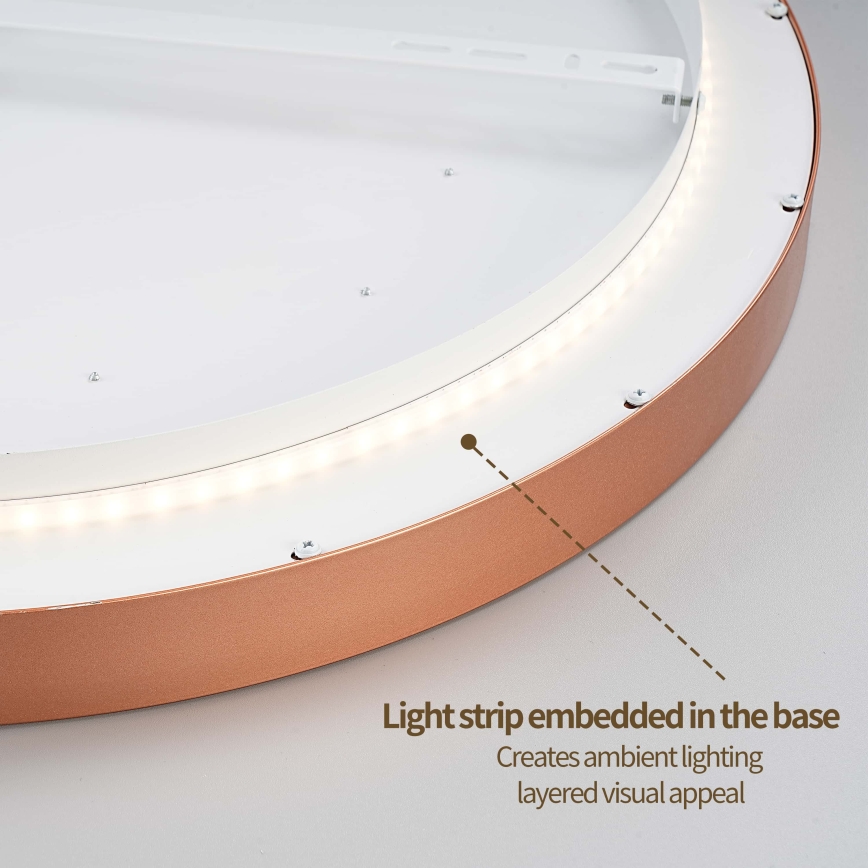 BRILAGI - LED prigušiva plafonska svetiljka GLASS POOL DOUBLE LED/48W/230V prečnik 40 cm bakarna + daljinski upravljač