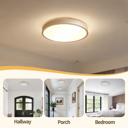 Brilagi - LED prigušiva plafonska lampa GLASS POOL DOUBLE LED/48W/230V 3000-6000K 40 cm bež + daljinski upravljač