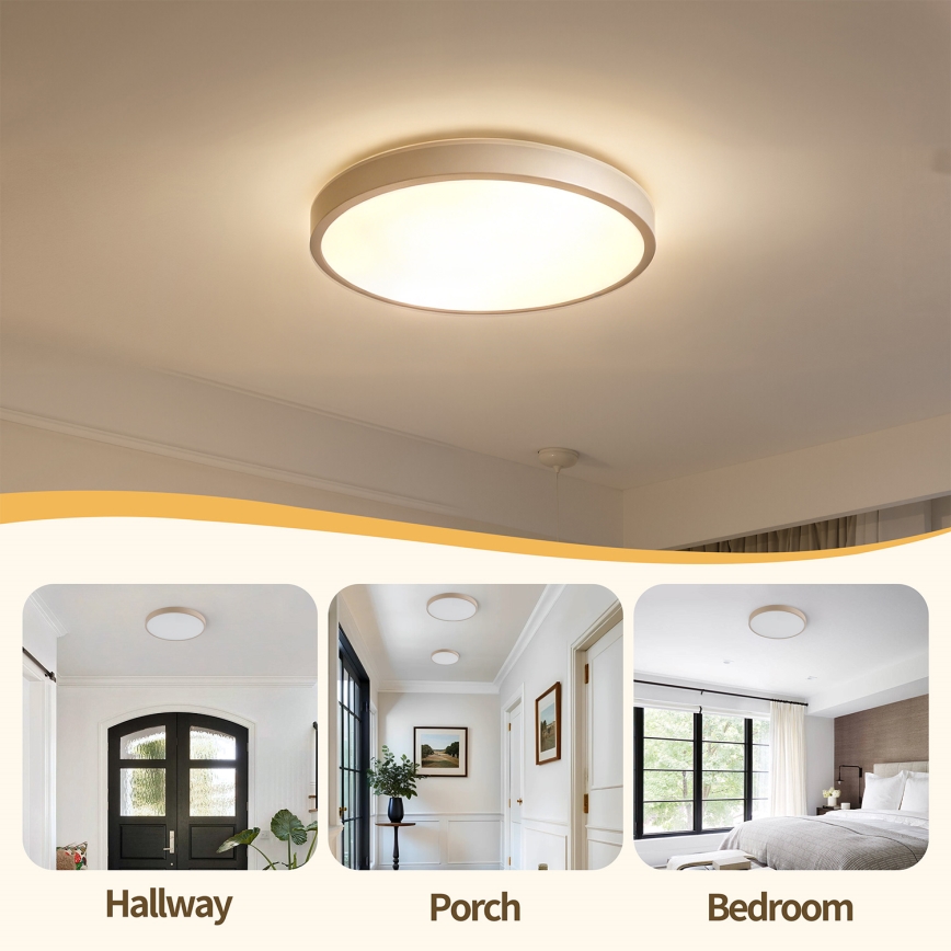 Brilagi - LED prigušiva plafonska lampa GLASS POOL DOUBLE LED/48W/230V 3000-6000K 40 cm bež + daljinski upravljač