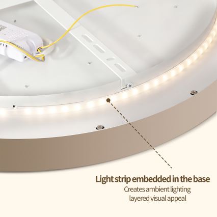 Brilagi - LED prigušiva plafonska lampa GLASS POOL DOUBLE LED/48W/230V 3000-6000K 40 cm bež + daljinski upravljač