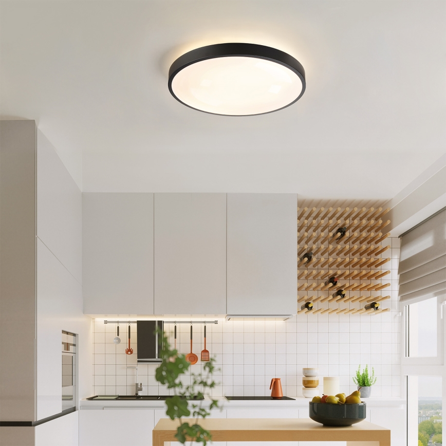Brilagi - LED prigušiva plafonska lampa GLASS POOL DOUBLE LED/48W/230V 3000-6000K 40 cm crna + daljinski upravljač