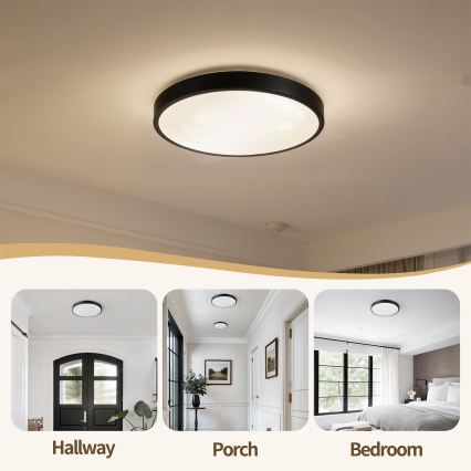 Brilagi - LED prigušiva plafonska lampa GLASS POOL DOUBLE LED/48W/230V 3000-6000K 40 cm crna + daljinski upravljač