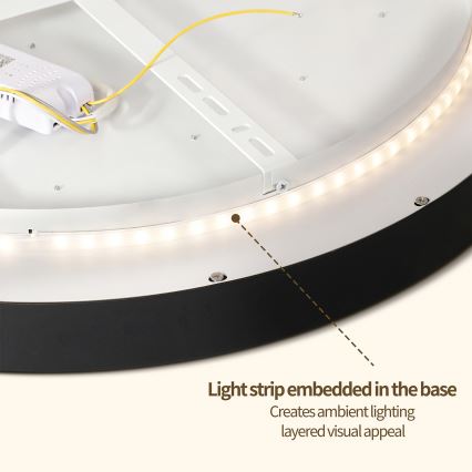 Brilagi - LED prigušiva plafonska lampa GLASS POOL DOUBLE LED/48W/230V 3000-6000K 40 cm crna + daljinski upravljač