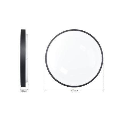 Brilagi - LED prigušiva plafonska lampa GLASS POOL DOUBLE LED/48W/230V 3000-6000K 40 cm crna + daljinski upravljač