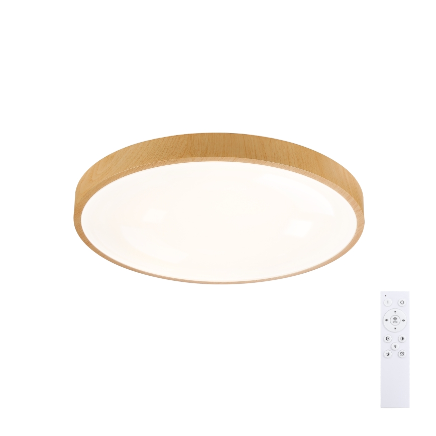 Brilagi - LED prigušiva plafonska svetiljka GLASS POOL DOUBLE LED/48W/230V 3000-6000K 40 cm dekor drveta + daljinski upravljač