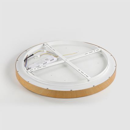 Brilagi - LED prigušiva plafonska svetiljka GLASS POOL DOUBLE LED/48W/230V 3000-6000K 40 cm dekor drveta + daljinski upravljač