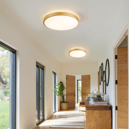 Brilagi - LED prigušiva stropna svetiljka GLASS POOL DOUBLE LED/48W/230V 3000-6000K 40 cm zlatna + daljinski upravljač