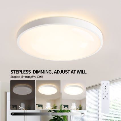 Brilagi - LED stropno svetlo GLASS POOL DOUBLE, prigušiva, LED/60W/230V 3000-6000K 50 cm belo + daljinski upravljač