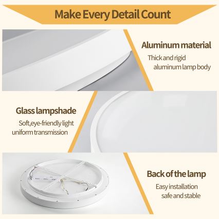 Brilagi - LED stropno svetlo GLASS POOL DOUBLE, prigušiva, LED/60W/230V 3000-6000K 50 cm belo + daljinski upravljač