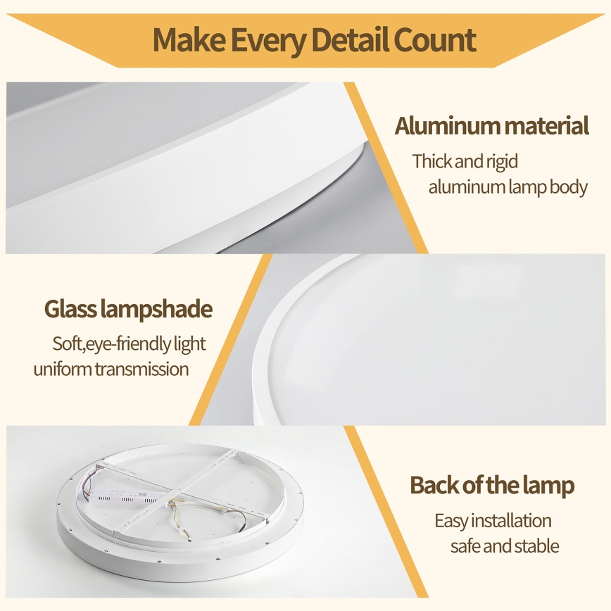 Brilagi - LED stropno svetlo GLASS POOL DOUBLE, prigušiva, LED/60W/230V 3000-6000K 50 cm belo + daljinski upravljač