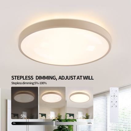 Brilagi - LED stropno svetlo prigušiva GLASS POOL DOUBLE LED/60W/230V 3000-6000K 50 cm bež + daljinski upravljač
