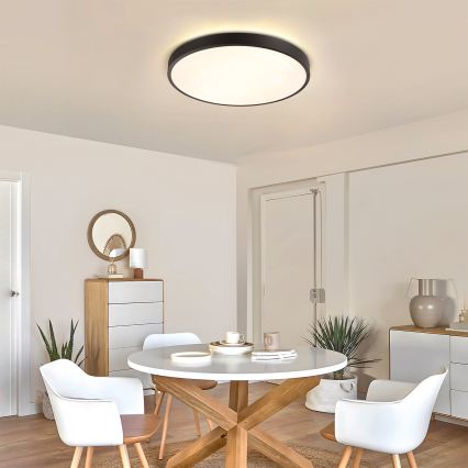 Brilagi - LED prigušiva stropna lampa GLASS POOL DOUBLE LED/60W/230V 3000-6000K 50 cm crna + daljinski upravljač