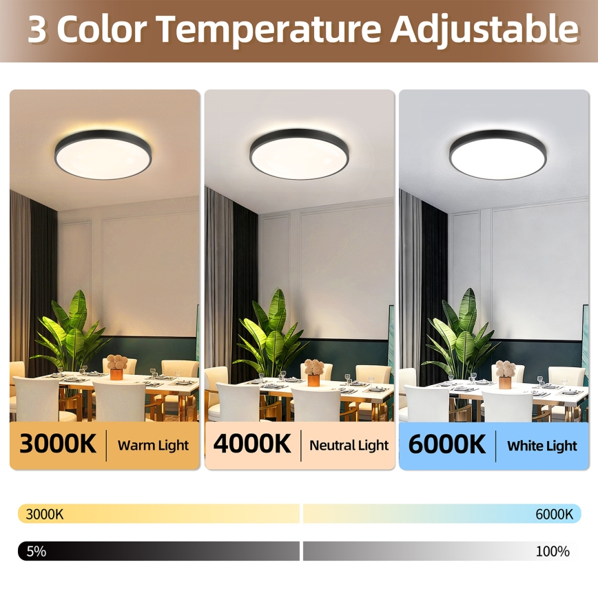 Brilagi - LED prigušiva stropna lampa GLASS POOL DOUBLE LED/60W/230V 3000-6000K 50 cm crna + daljinski upravljač