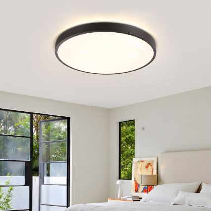 Brilagi - LED prigušiva stropna lampa GLASS POOL DOUBLE LED/60W/230V 3000-6000K 50 cm crna + daljinski upravljač