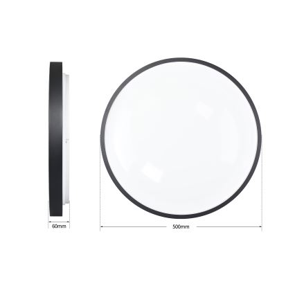 Brilagi - LED prigušiva stropna lampa GLASS POOL DOUBLE LED/60W/230V 3000-6000K 50 cm crna + daljinski upravljač