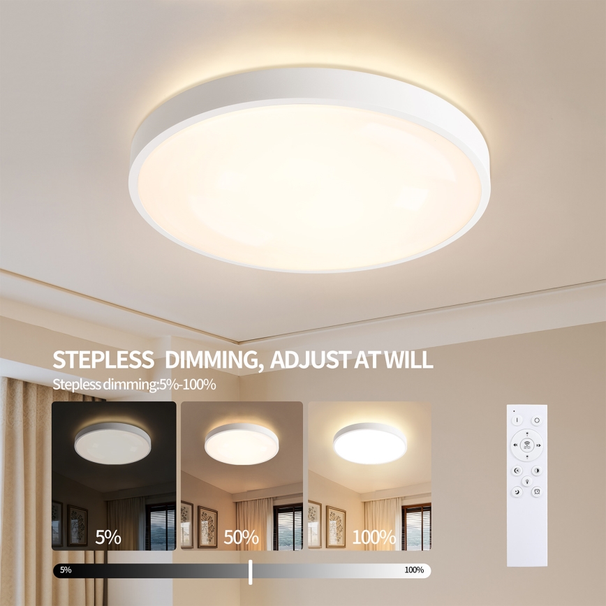Brilagi - LED prigušiva stropna svetiljka GLASS POOL DOUBLE LED/80W/230V 3000-6000K 60 cm bela + daljinski upravljač