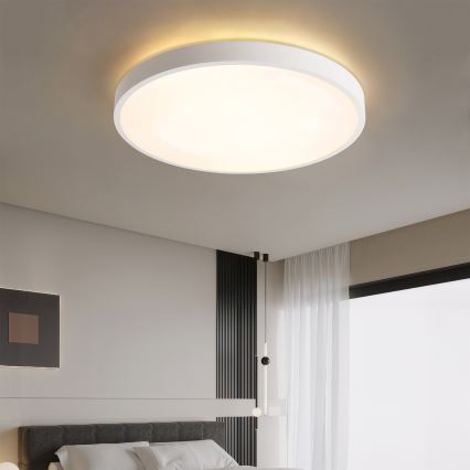 Brilagi - LED prigušiva stropna svetiljka GLASS POOL DOUBLE LED/80W/230V 3000-6000K 60 cm bela + daljinski upravljač