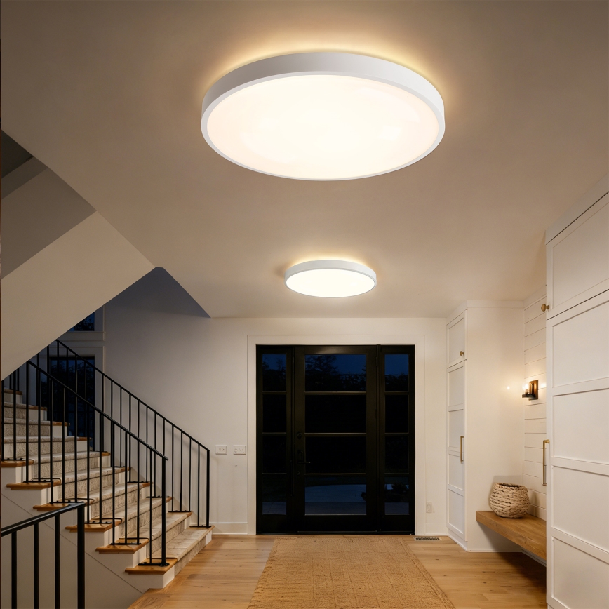 Brilagi - LED prigušiva stropna svetiljka GLASS POOL DOUBLE LED/80W/230V 3000-6000K 60 cm bela + daljinski upravljač