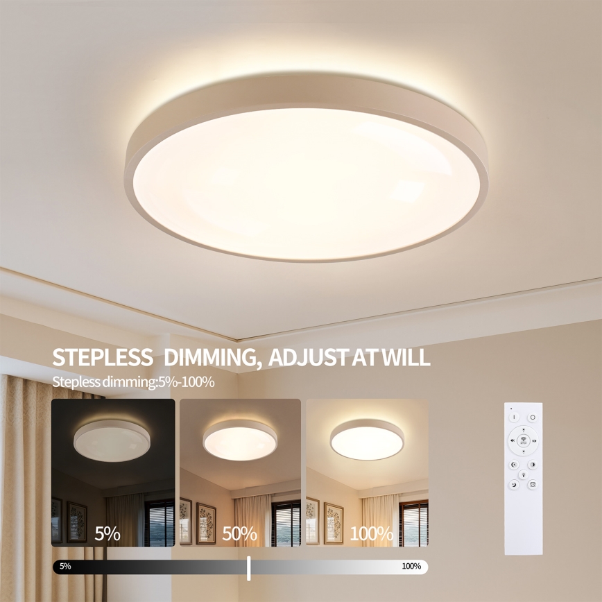 Brilagi - LED prigušiva plafonska lampa GLASS POOL DOUBLE LED/80W/230V 3000-6000K 60 cm bež + daljinski upravljač