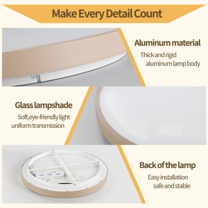 Brilagi - LED prigušiva plafonska lampa GLASS POOL DOUBLE LED/80W/230V 3000-6000K 60 cm bež + daljinski upravljač