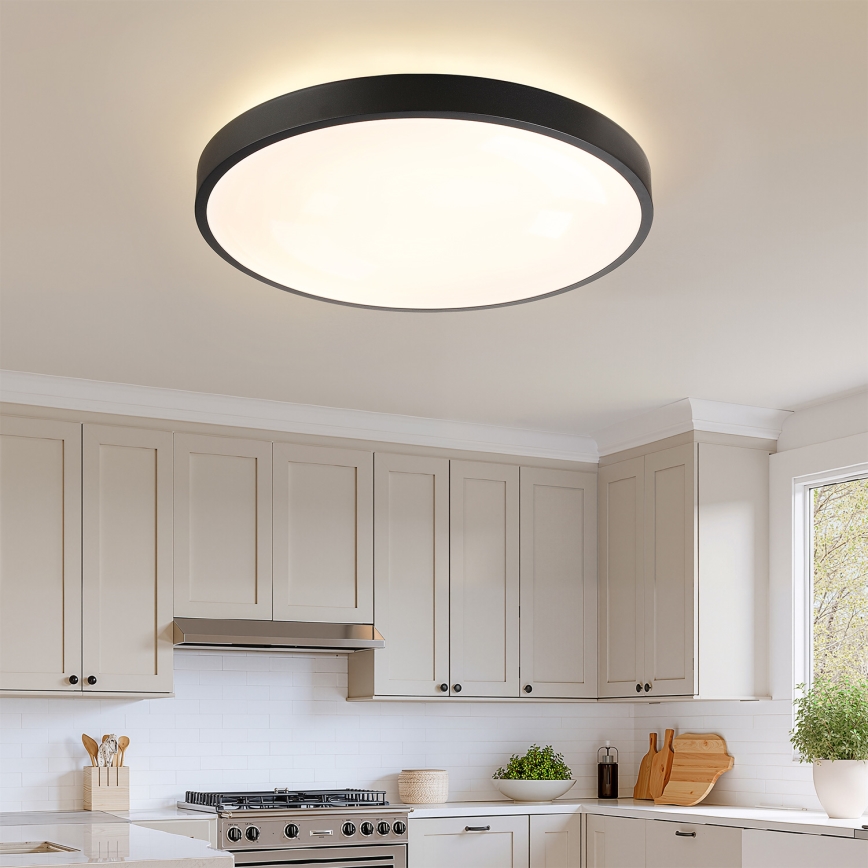 Brilagi - LED prigušiva plafonska svetiljka GLASS POOL DOUBLE LED/80W/230V 3000-6000K 60 cm crna + daljinski upravljač