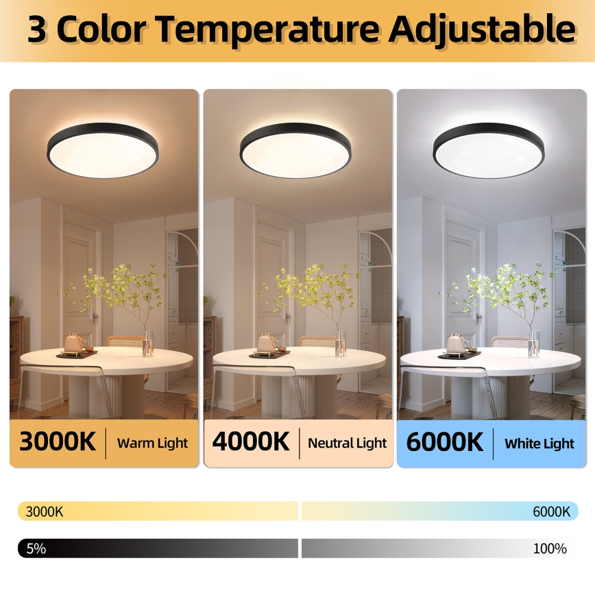 Brilagi - LED prigušiva plafonska svetiljka GLASS POOL DOUBLE LED/80W/230V 3000-6000K 60 cm crna + daljinski upravljač