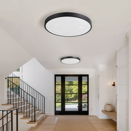 Brilagi - LED prigušiva plafonska svetiljka GLASS POOL DOUBLE LED/80W/230V 3000-6000K 60 cm crna + daljinski upravljač