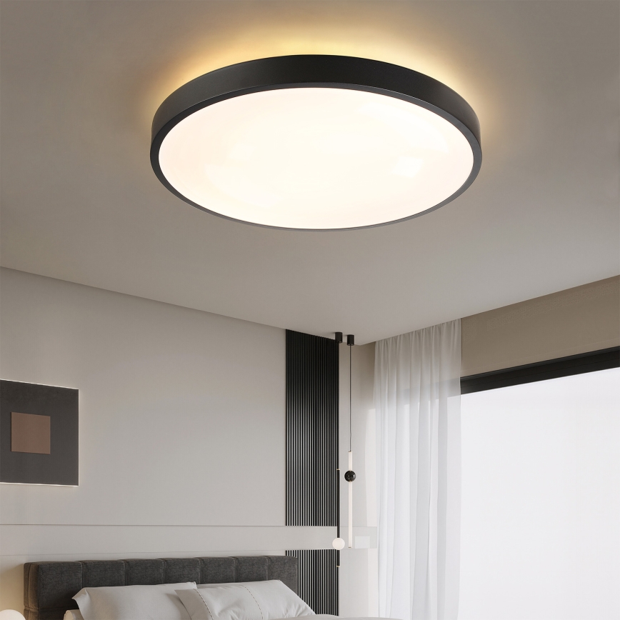 Brilagi - LED prigušiva plafonska svetiljka GLASS POOL DOUBLE LED/80W/230V 3000-6000K 60 cm crna + daljinski upravljač