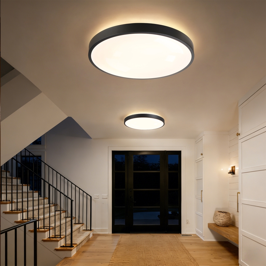 Brilagi - LED prigušiva plafonska svetiljka GLASS POOL DOUBLE LED/80W/230V 3000-6000K 60 cm crna + daljinski upravljač