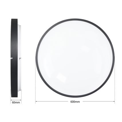 Brilagi - LED prigušiva plafonska svetiljka GLASS POOL DOUBLE LED/80W/230V 3000-6000K 60 cm crna + daljinski upravljač