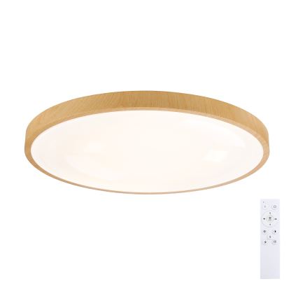 Brilagi - LED prigušiva stropna svetiljka GLASS POOL DOUBLE LED/80W/230V 3000-6000K 60 cm dekor drveta + daljinski upravljač