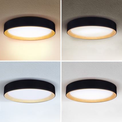 Brilagi - plafonska LED prigušiva svetiljka LARIOS LED/48W/230V 3000-6500K prečnik 39 cm crna + daljinski upravljač