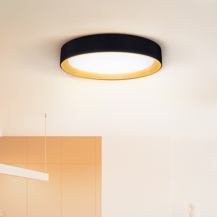 Brilagi - plafonska LED prigušiva svetiljka LARIOS LED/48W/230V 3000-6500K prečnik 39 cm crna + daljinski upravljač