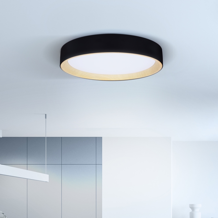 Brilagi - plafonska LED prigušiva svetiljka LARIOS LED/48W/230V 3000-6500K prečnik 39 cm crna + daljinski upravljač