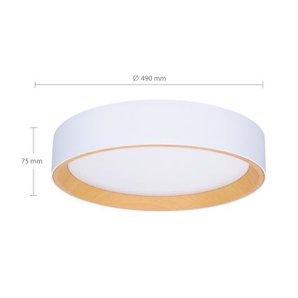 Brilagi - LED prigušiva plafonska svetiljka LARIOS LED/60W/230V 3000-6500K fi 49 cm bela + daljinsko upravljanje