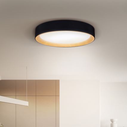 Brilagi - LED prigušiva stropna svetiljka LARIOS LED/60W/230V 3000-6500K prečnik 49 cm crna + daljinski upravljač