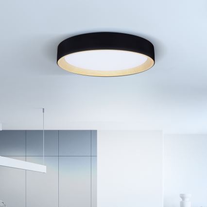 Brilagi - LED prigušiva stropna svetiljka LARIOS LED/60W/230V 3000-6500K prečnik 49 cm crna + daljinski upravljač