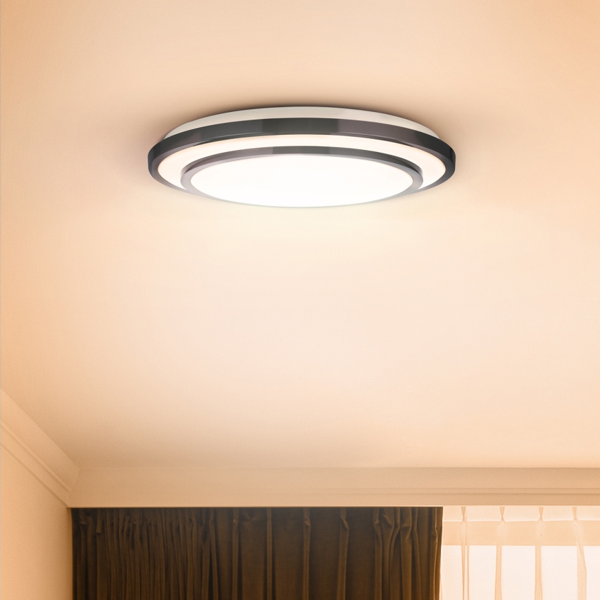 Brilagi - LED prigušiva stropna svetiljka LUCIANO LED/48W/230V 3000-6500K preč. 39 cm crna + daljinski upravljač