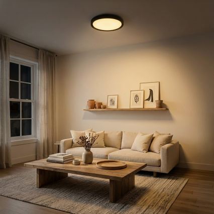 Brilagi - LED prigušiva plafonska svetiljka MATTEO LED/48W/230V 3000-6500K prečnika 41 cm crna + daljinski upravljač