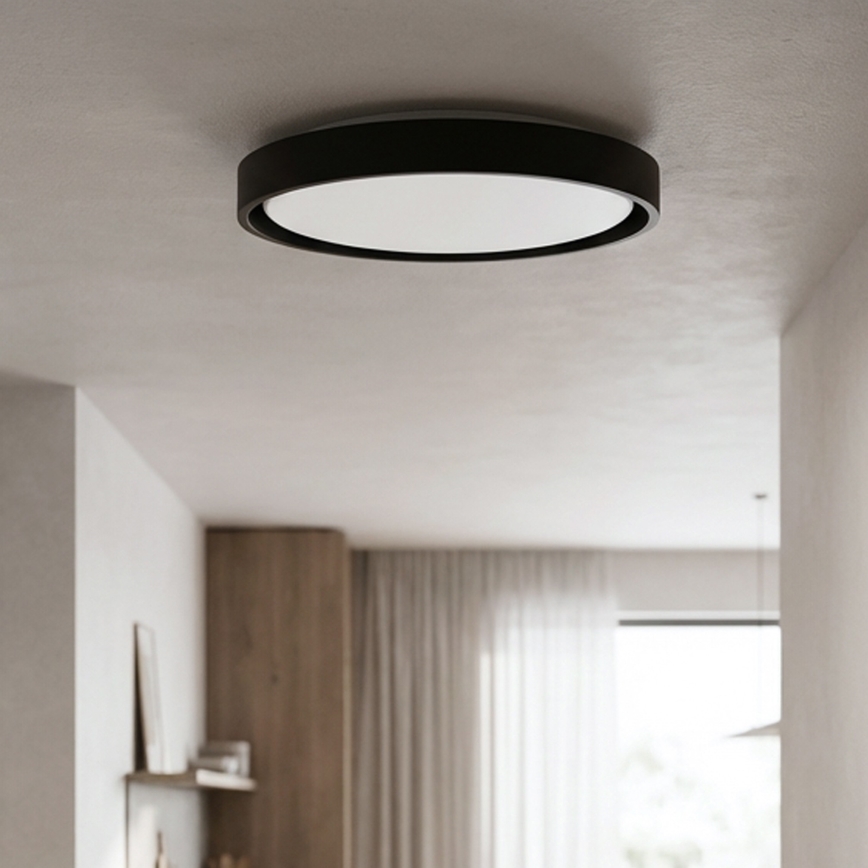 Brilagi - LED prigušiva plafonska svetiljka MATTEO LED/48W/230V 3000-6500K prečnika 41 cm crna + daljinski upravljač