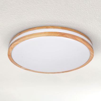 BRILAGI - LED prigušiva stropna svetiljka MOLINA LED/60W/230V 3000-6500K hrast, prečnik 58 cm + daljinski upravljač