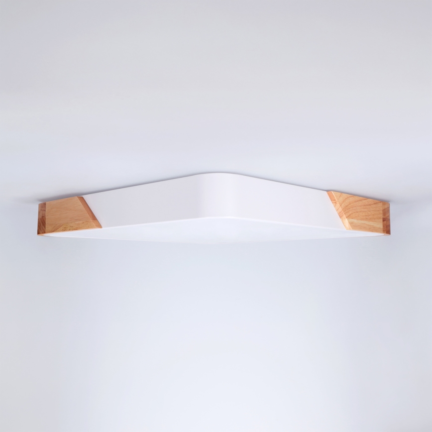 Brilagi - LED prigušiva stropno svetlo PILANA LED/48W/230V 3000-6500K hrast/bela 42x42 cm + daljinski upravljač